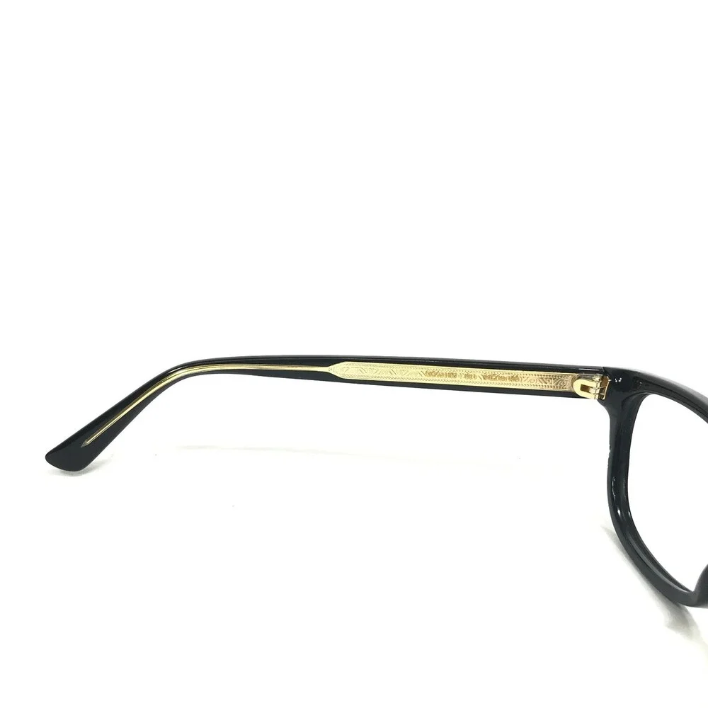 Gucci Eyeglasses Frames GG0315O 001 Black Gold Oval Cat Eye Full Rim 54-19-140